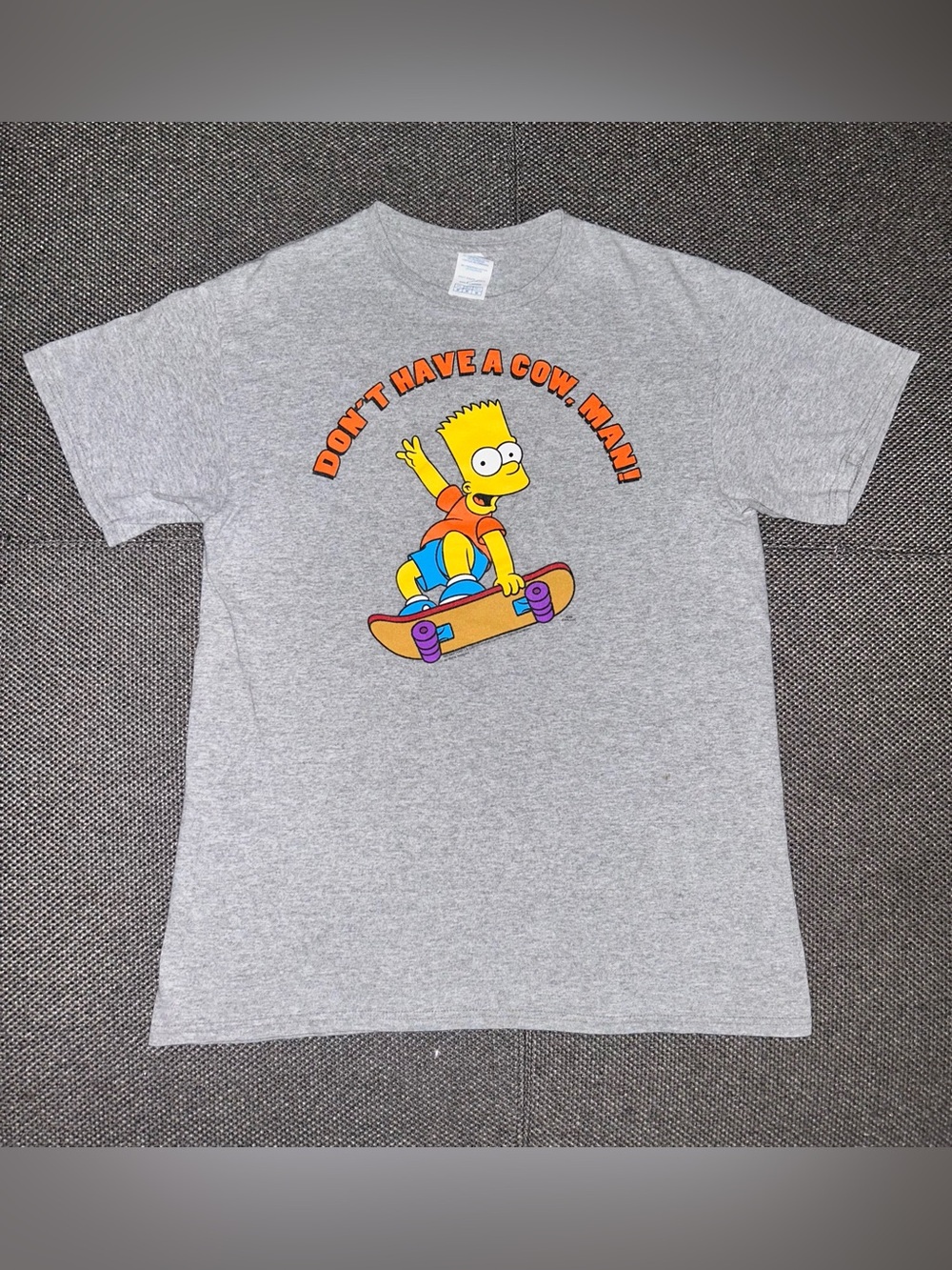 Vintage Y2K Bart Simpson Don’t Have A Cow Man Skate Tee